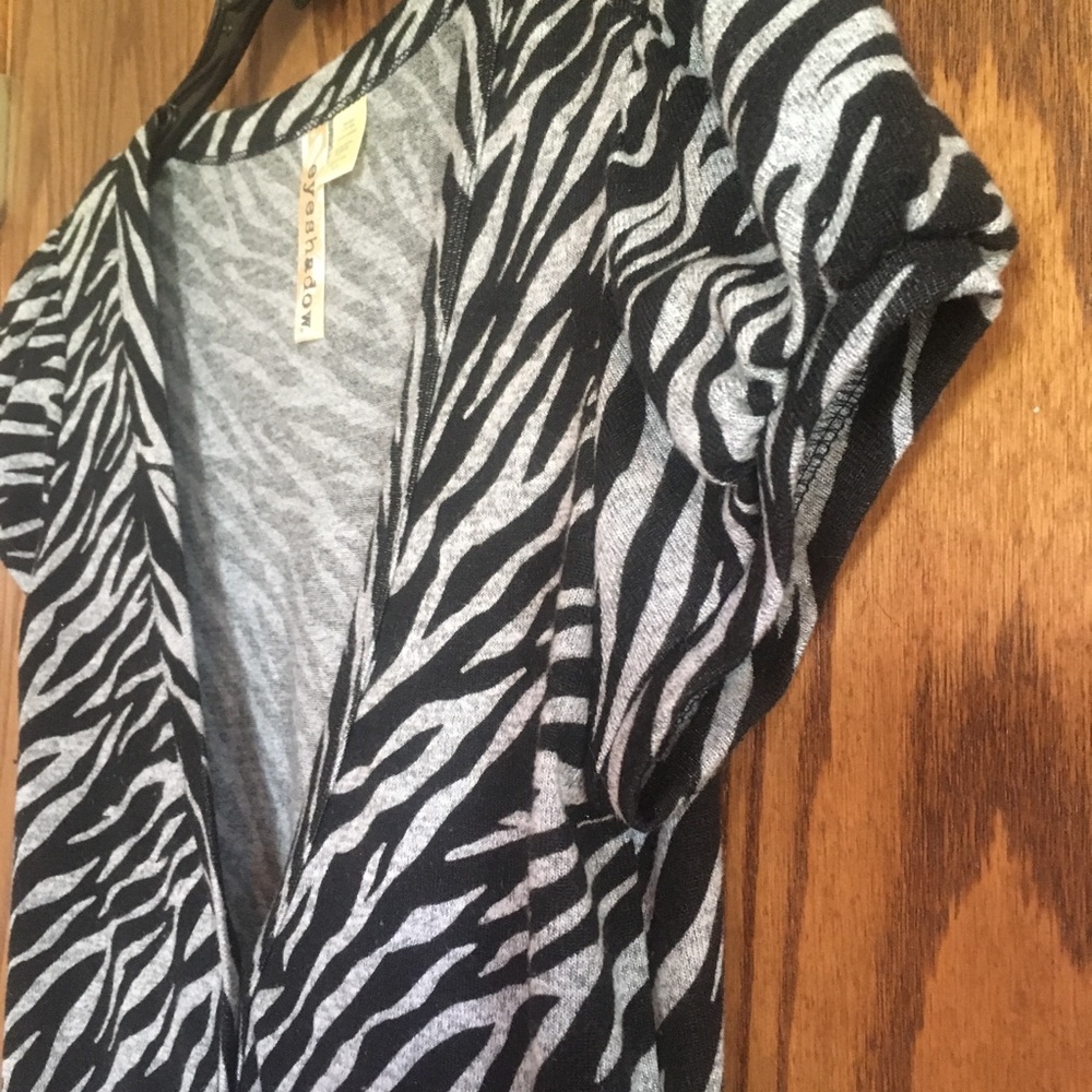 Zebra Print Button Down Jacket - image 2